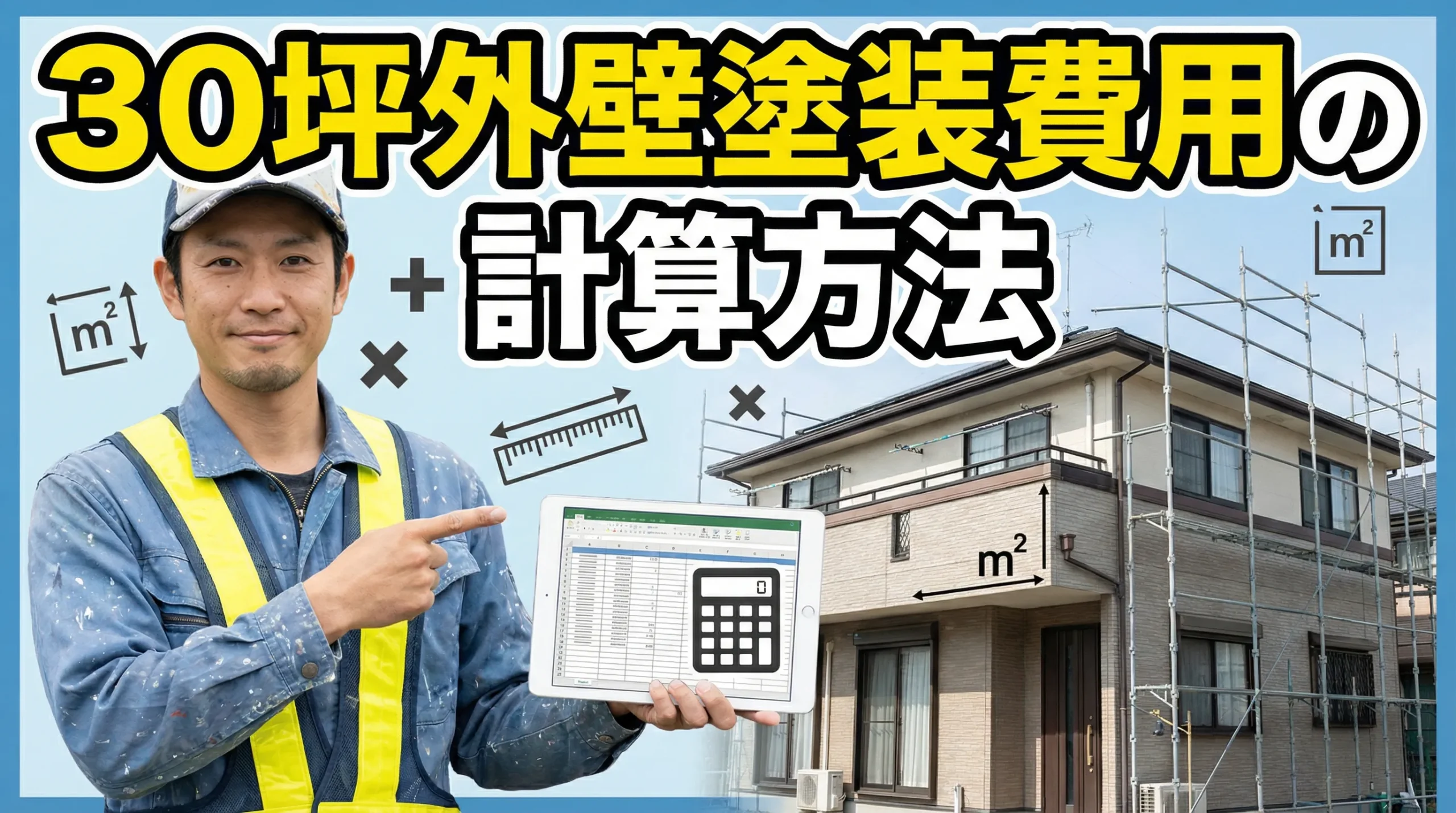 30坪住宅の外壁塗装費用を自分で計算する方法
