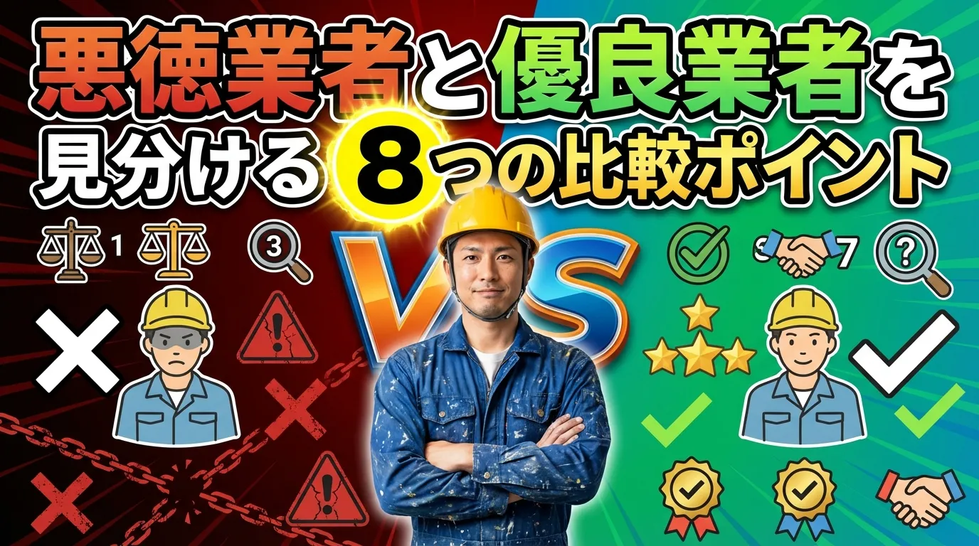 悪徳業者と優良業者を見分ける8つの比較ポイント