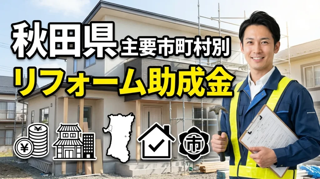 秋田県内の主要市町村別リフォーム助成金
