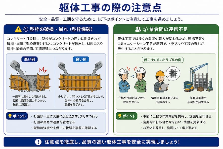 躯体工事の際の注意点