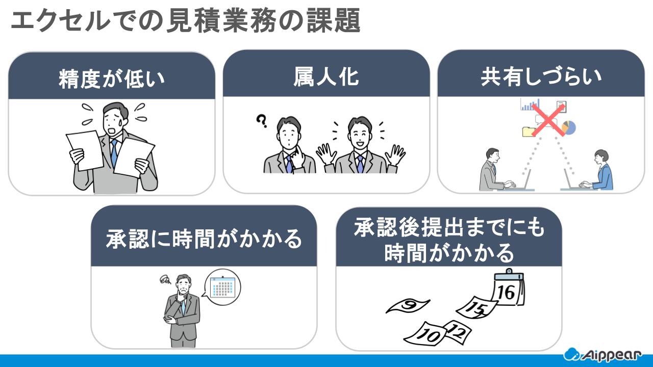 エクセルでの見積業務の課題