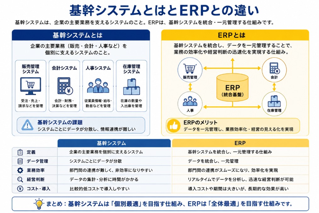 基幹システムとERPの違い