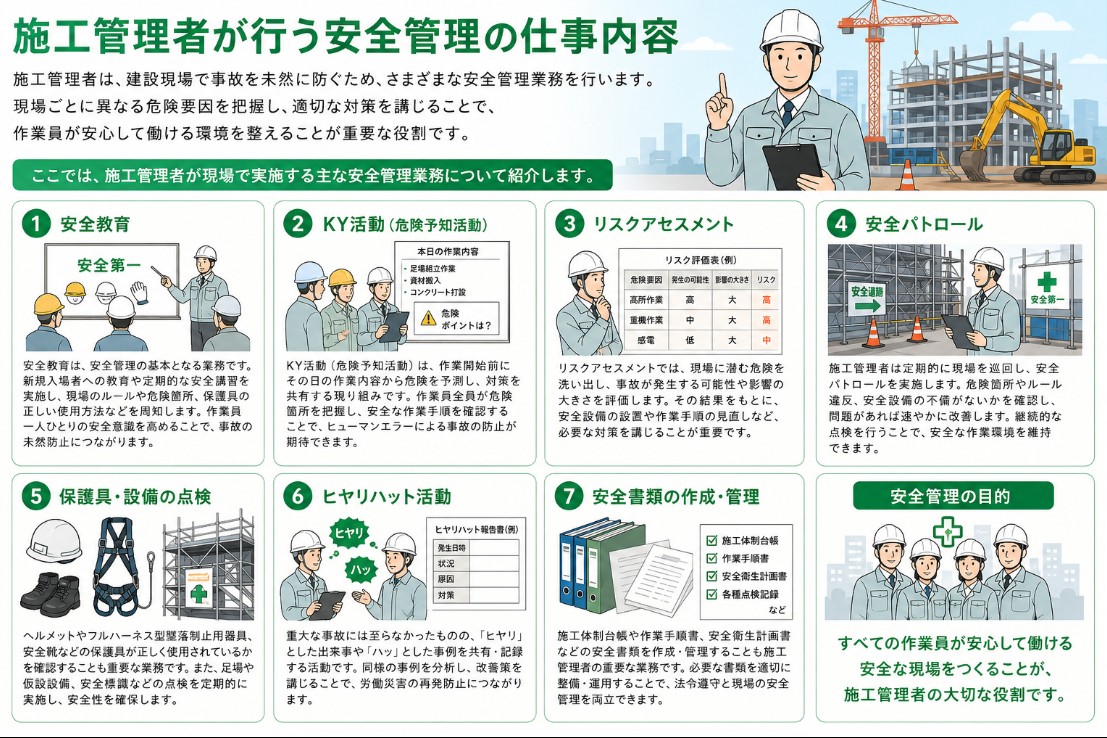 施工管理者が行う安全管理の仕事内容