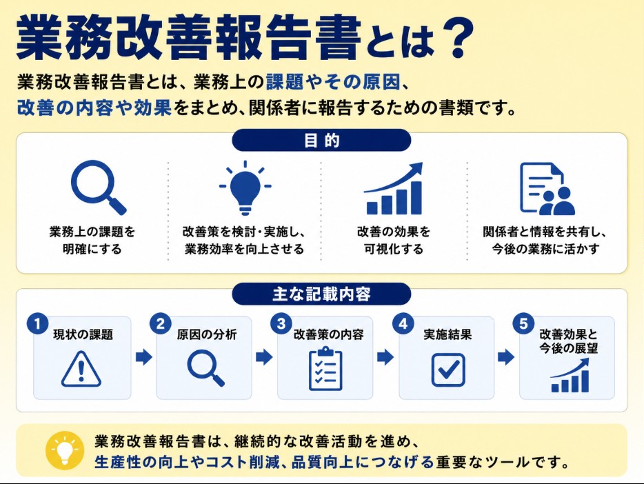 業務改善報告書とは?業務改善提案書との違い
