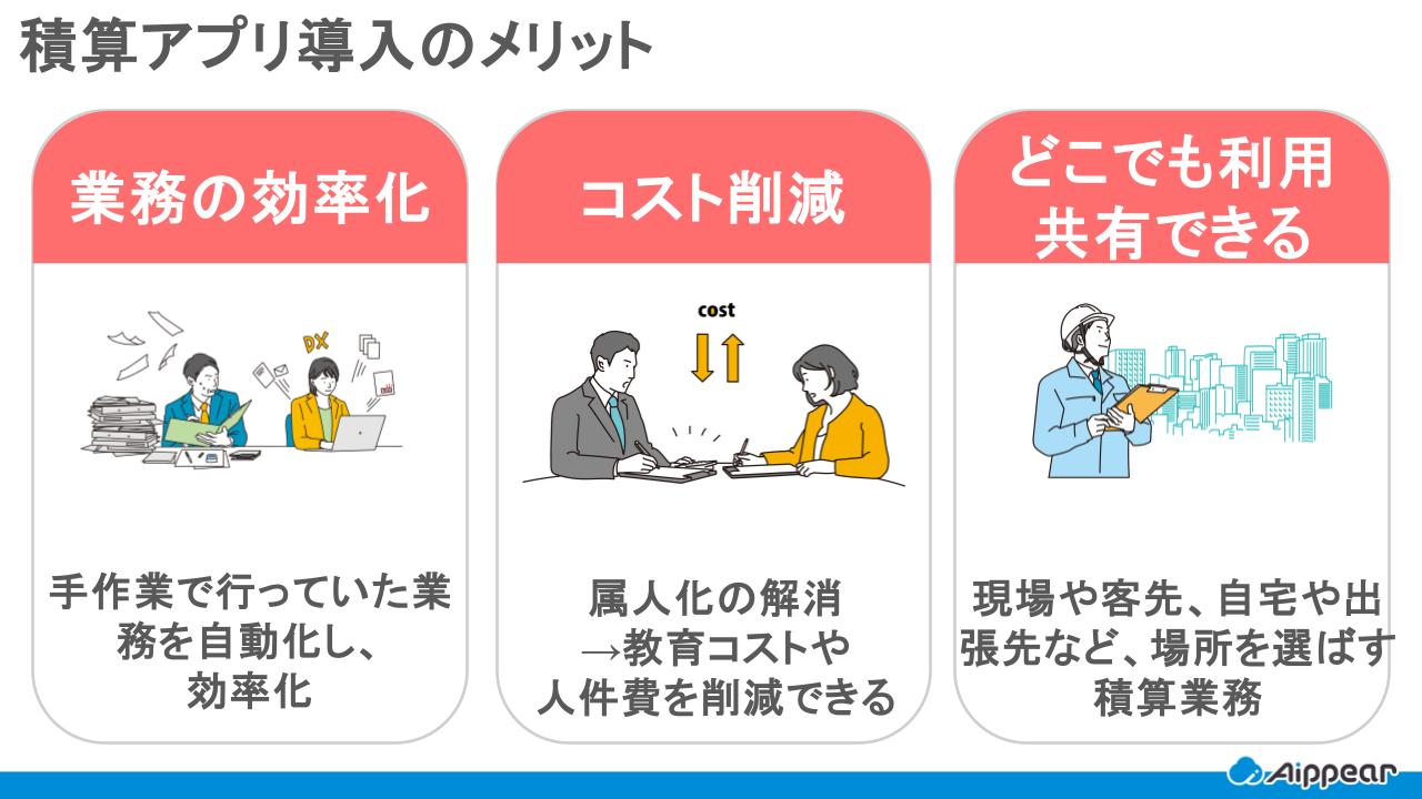 積算アプリ導入のメリット