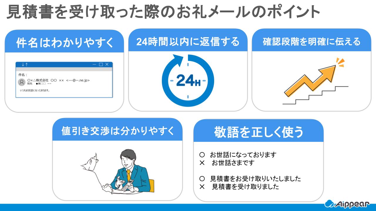 見積書を受け取った際のお礼メールのポイント