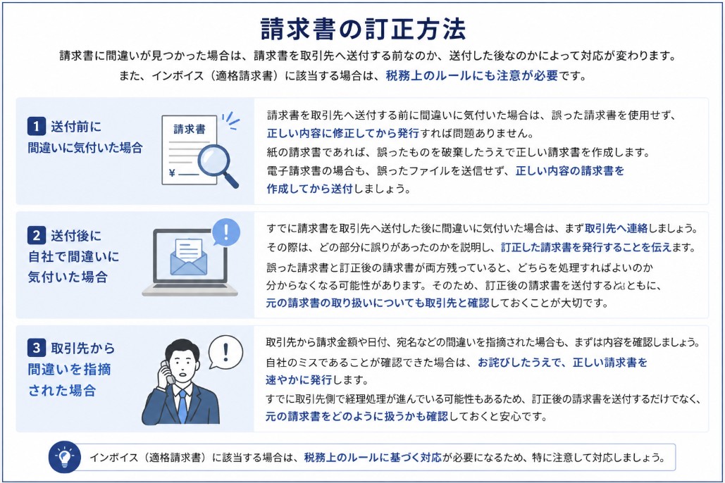 請求書の訂正方法