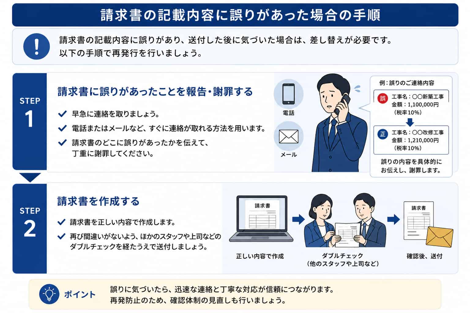 請求書の記載内容に誤りがあった場合