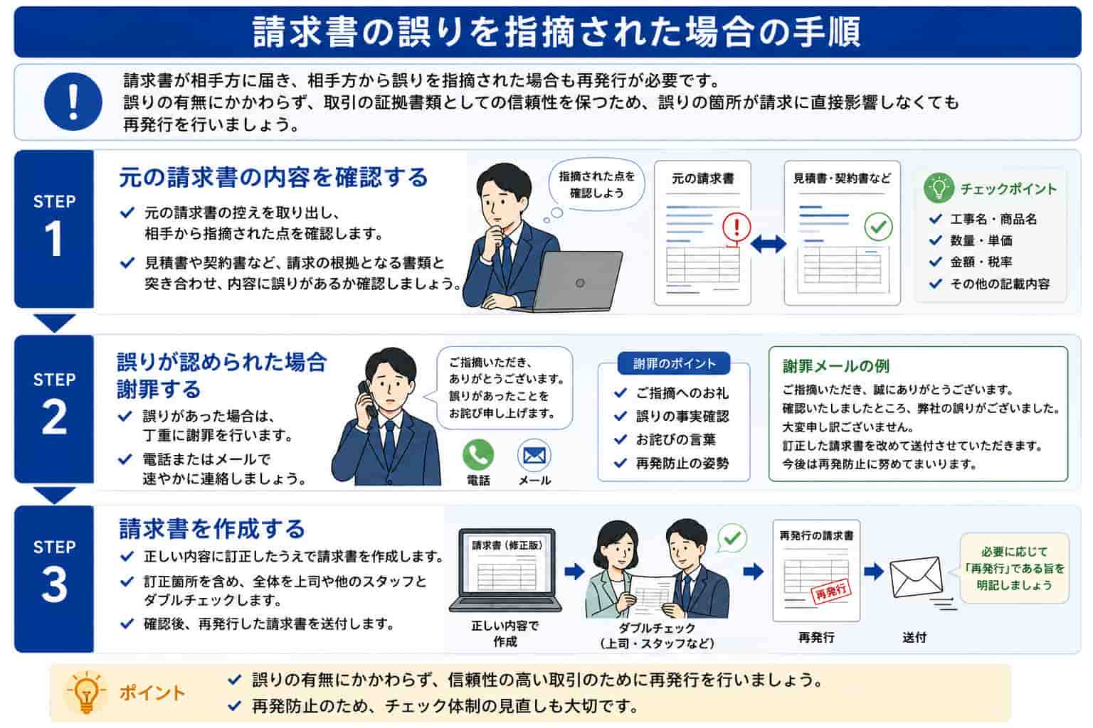 請求書の誤りを指摘された場合
