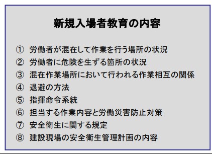 新規入場者の教育