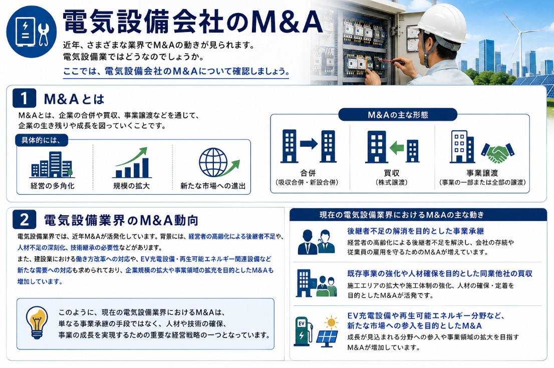電気設備会社のM&A
