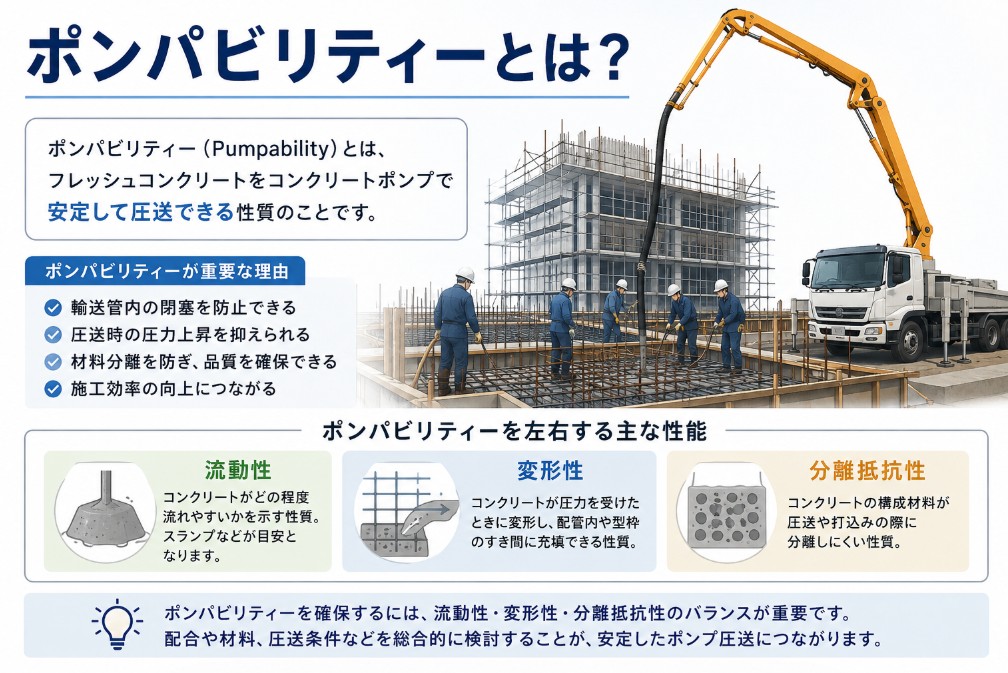ポンパビリティー（ポンプ圧送性）とは？