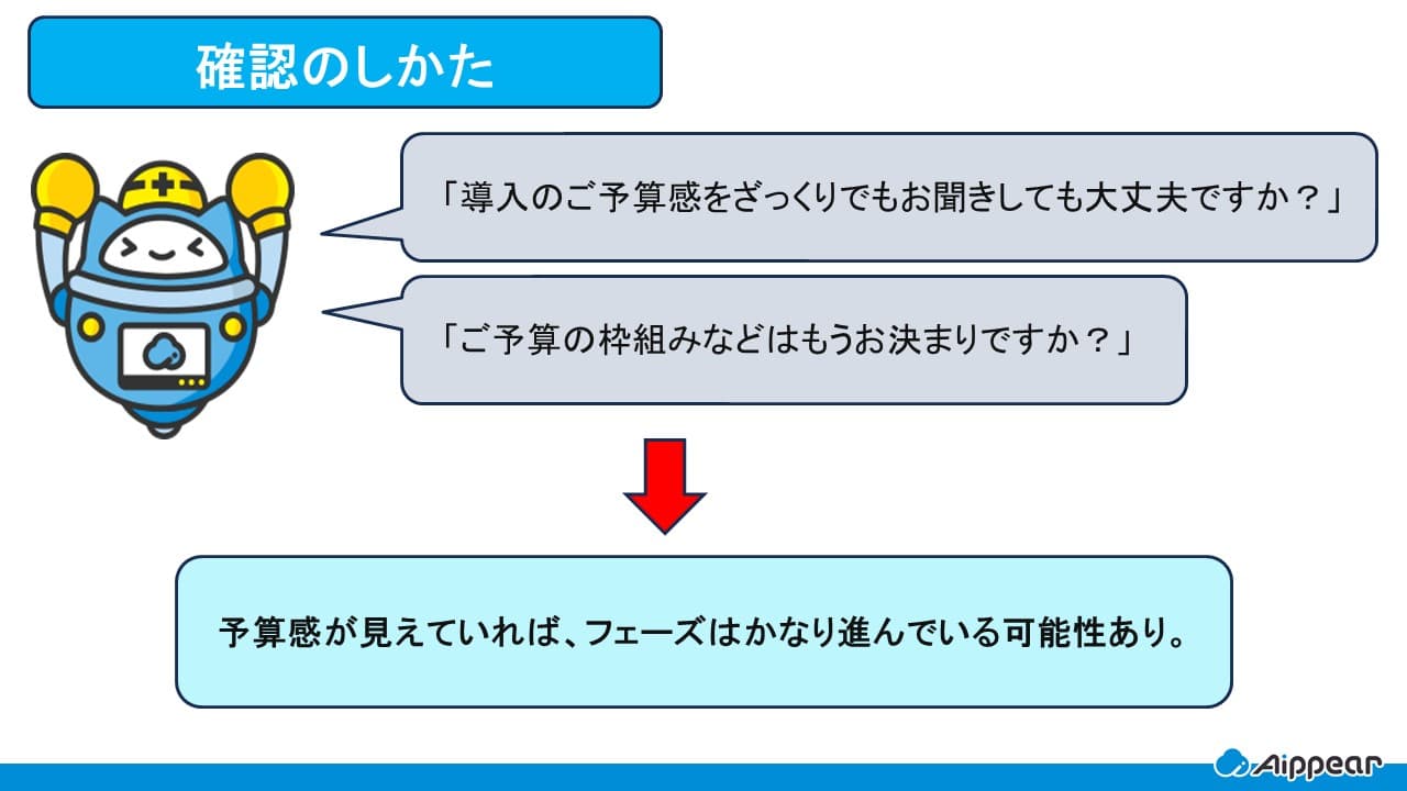 予算の有無(確認のしかた)