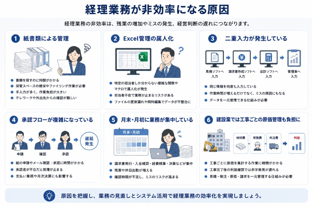 経理業務が非効率になる原因