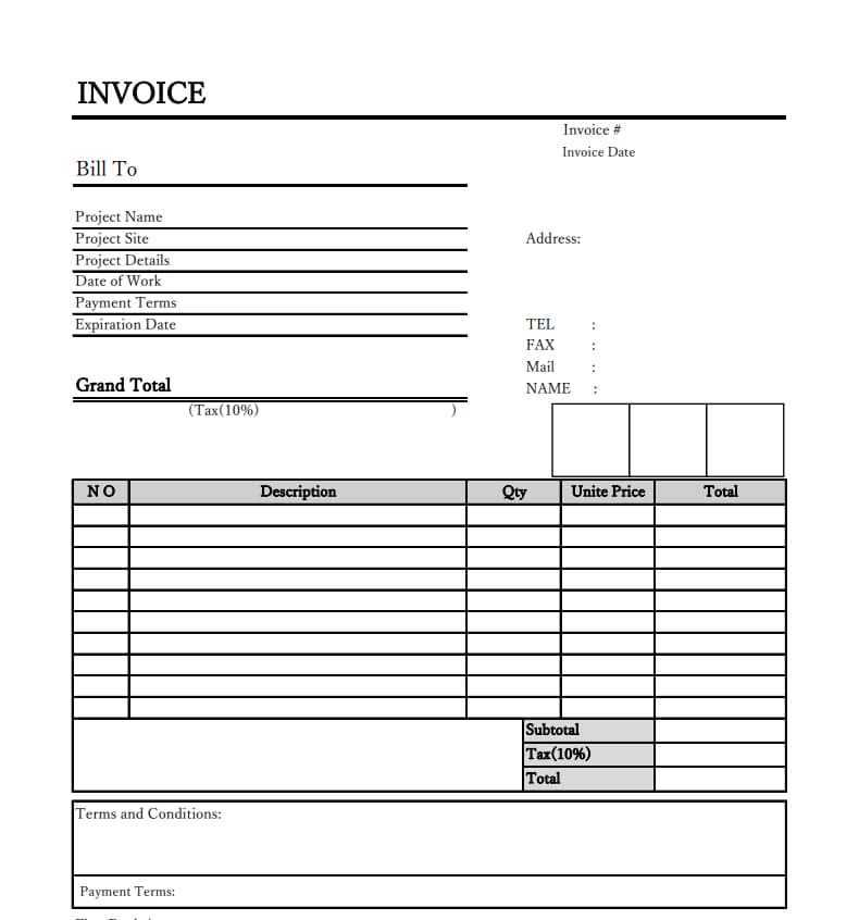 請求書　エクセルテンプレート