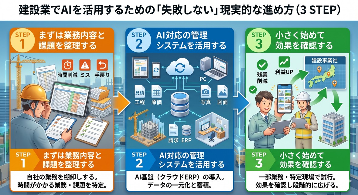 建設業でAIを活用するための「失敗しない」現実的な進め方