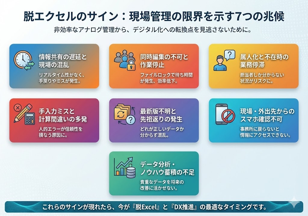 エクセル現場管理が限界な7つのサイン