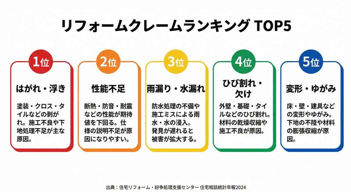 リフォームクレームランキングTOP5