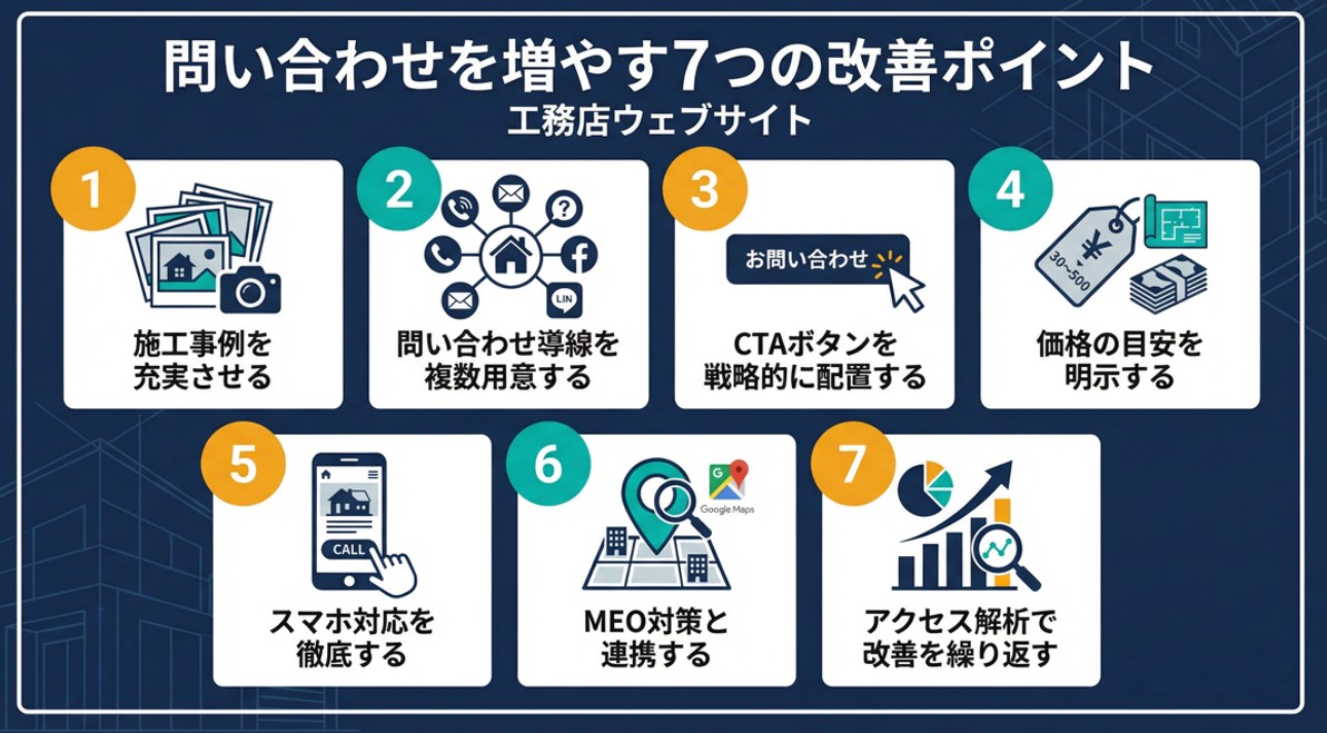 工務店ウェブサイトの問い合わせを増やすつの改善ポイント