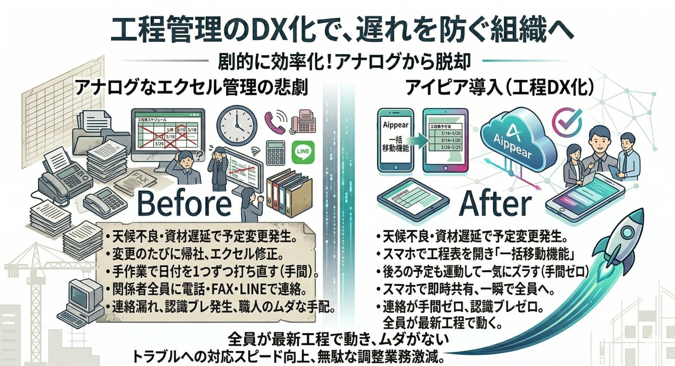 工程管理のDX化で、遅れを防ぐ組織へ