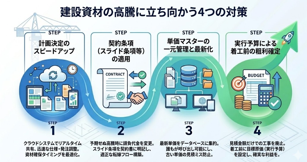 建設資材の高騰に立ち向かう4つの対策