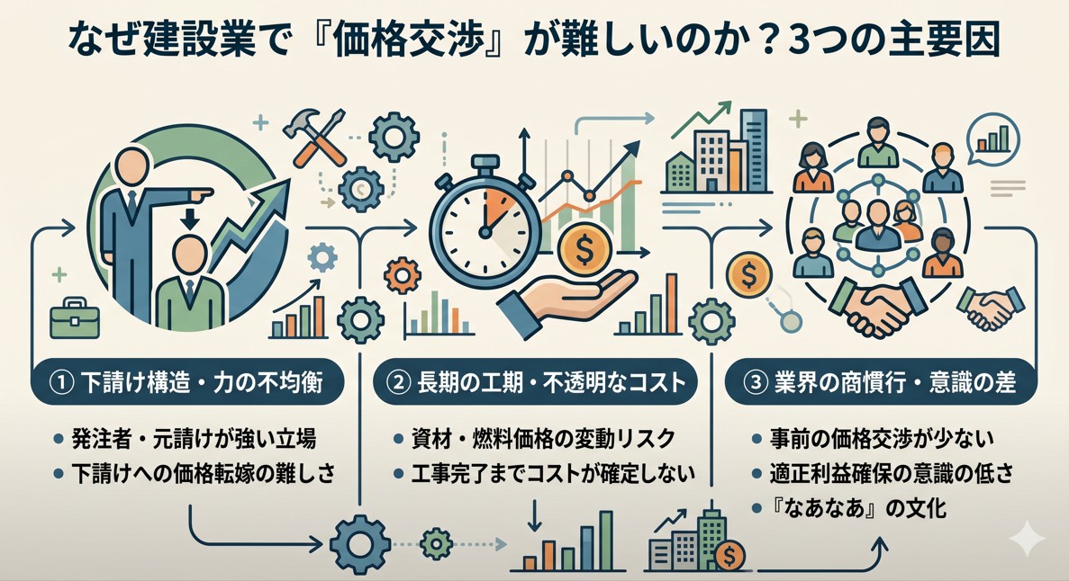 【建設業】「価格交渉」ができない理由と、値上げを成功させる3つの鉄則