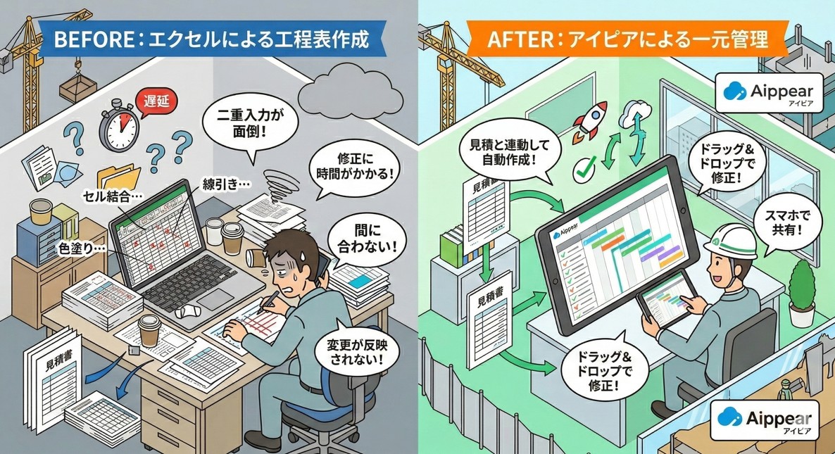 アイピアによる工程管理