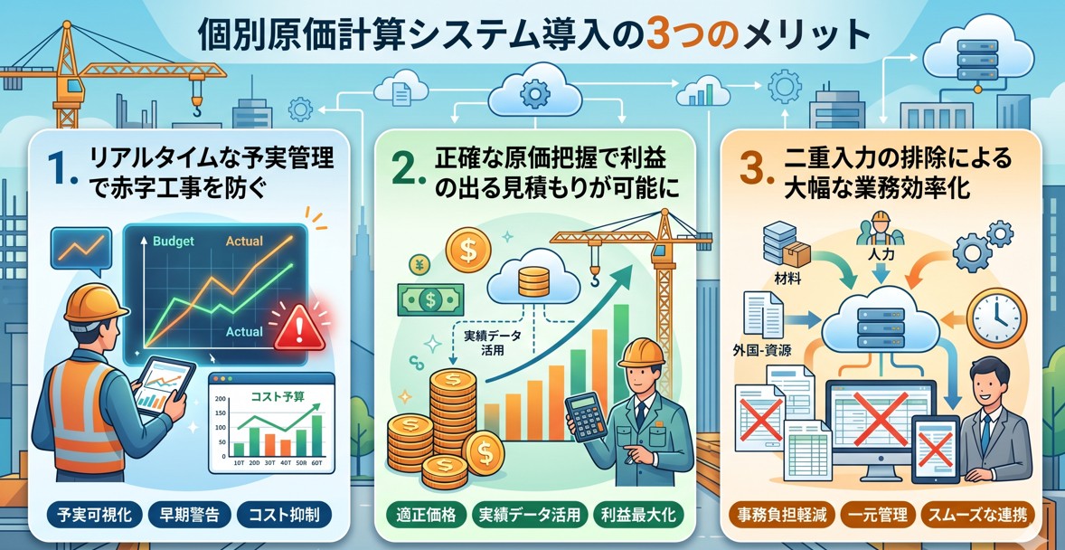 個別原価計算システム導入の３つのメリット