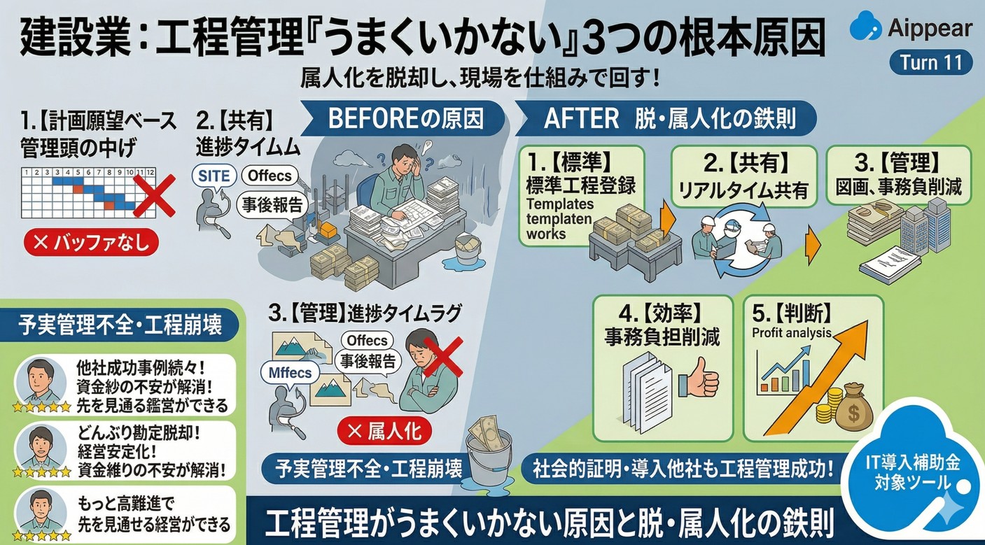 工程管理が「うまくいかない」３つの根本原因と解決策