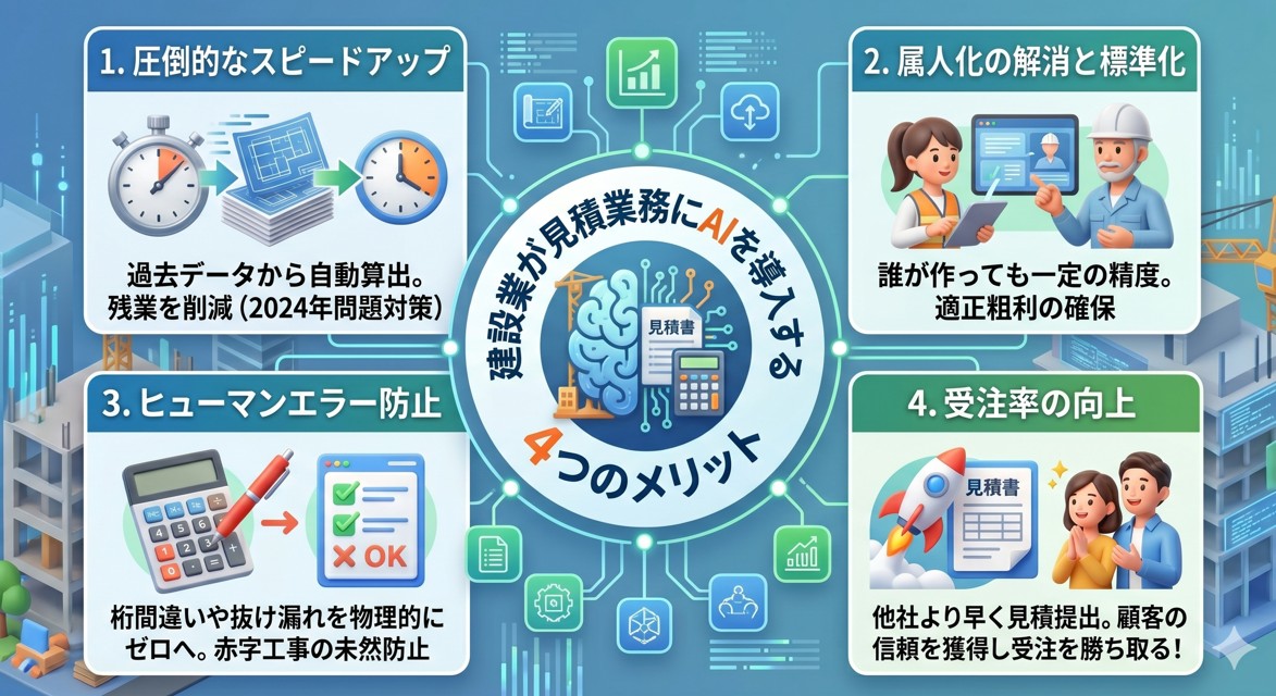 建設業が見積業務にAIを導入する４つのメリット