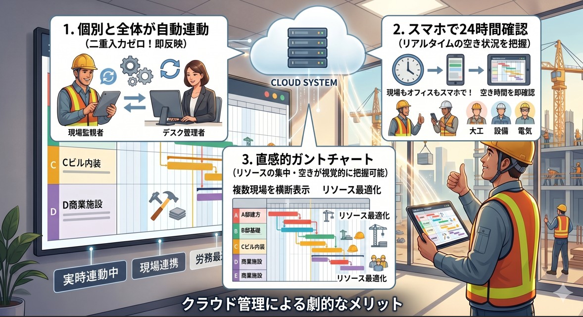 建設業で全体工程表を作成・運用する4つの絶大なメリット