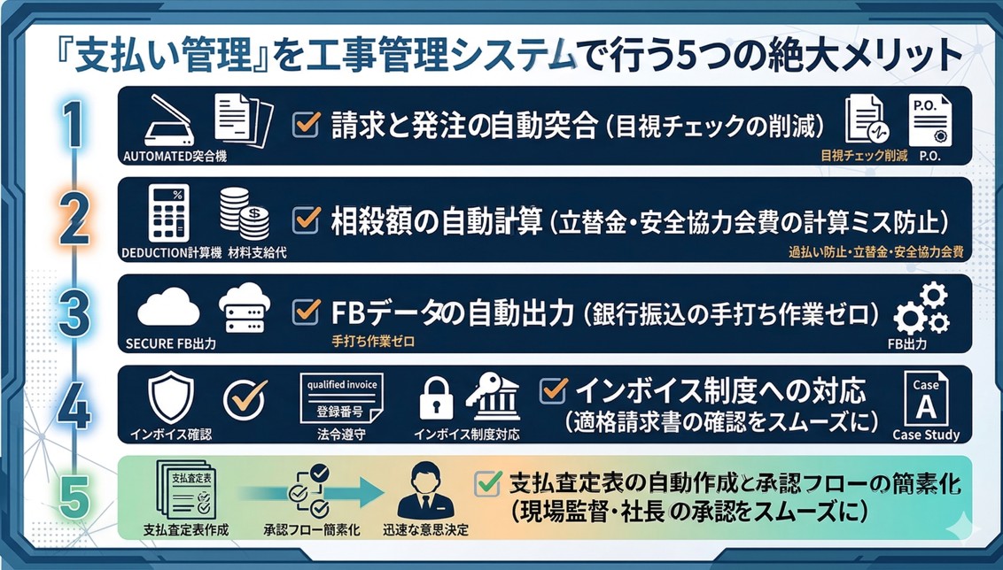 支払い管理を工事管理システムで行う５つの絶対メリット