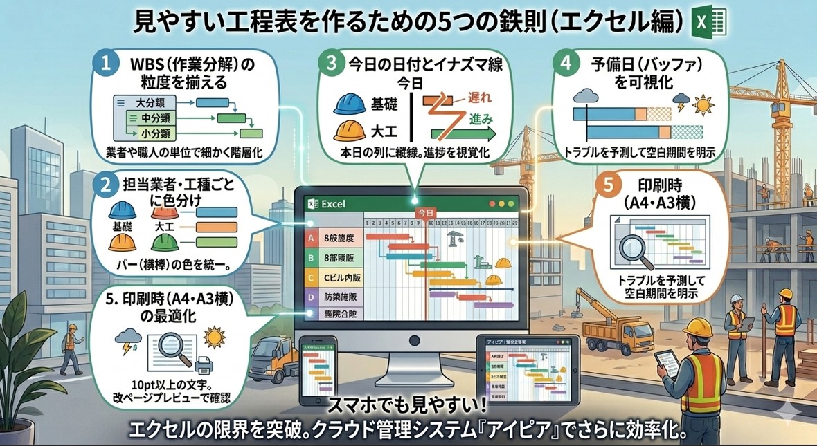見やすい工程表を作るための５つの鉄則