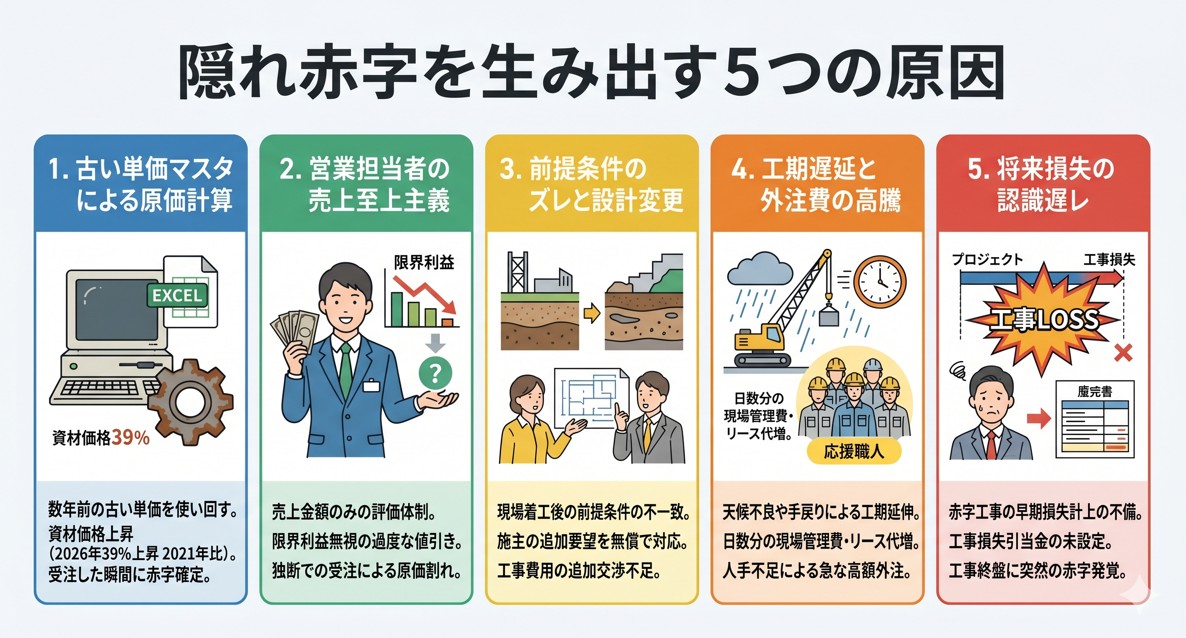 隠れ赤字を生み出す５つの原因