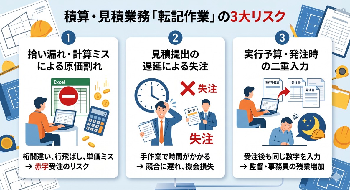 積算・見積業務における「転記作業」の3大リスク