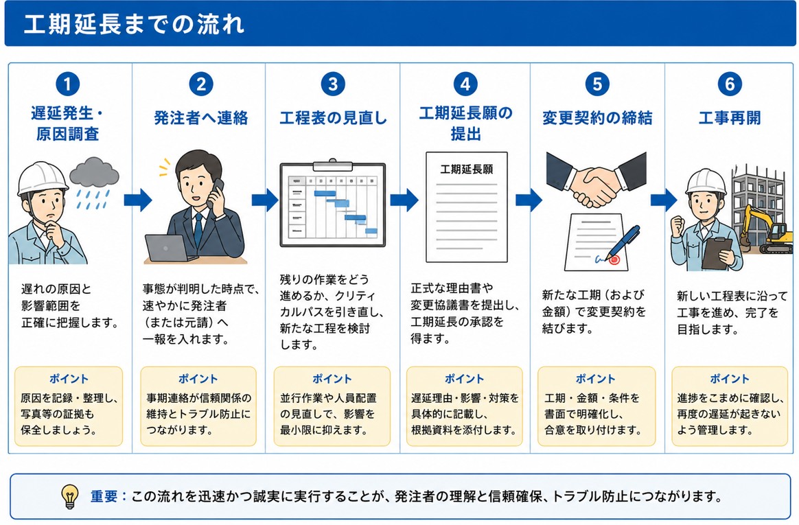 工期延長までの流れ