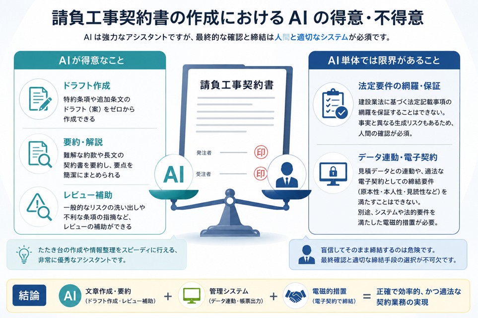 請負工事契約書の作成におけるAIの得意・不得意