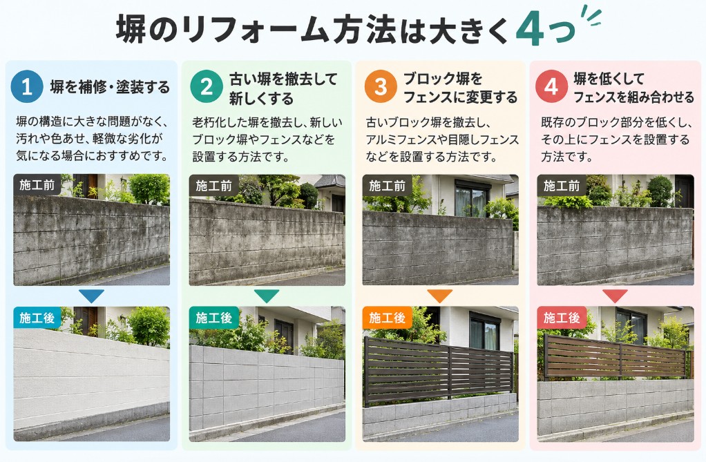 塀のリフォーム方法