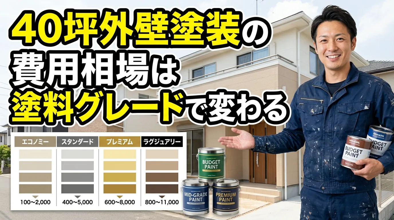 40坪住宅の外壁塗装費用相場は塗料グレードで変わる