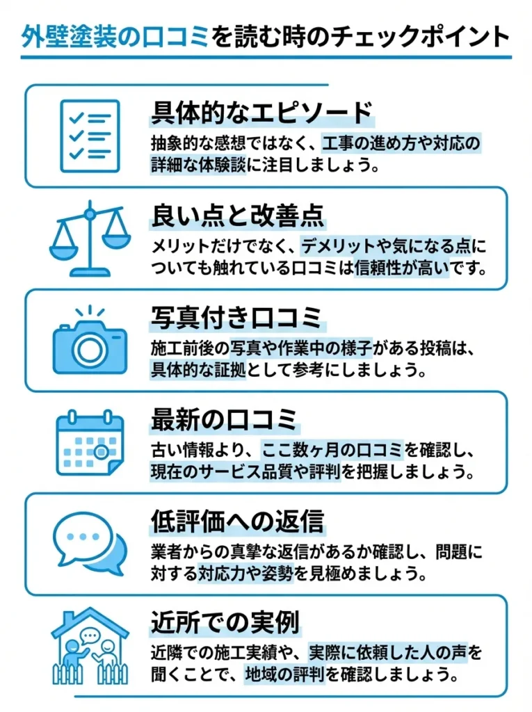 口コミを見る際のポイント