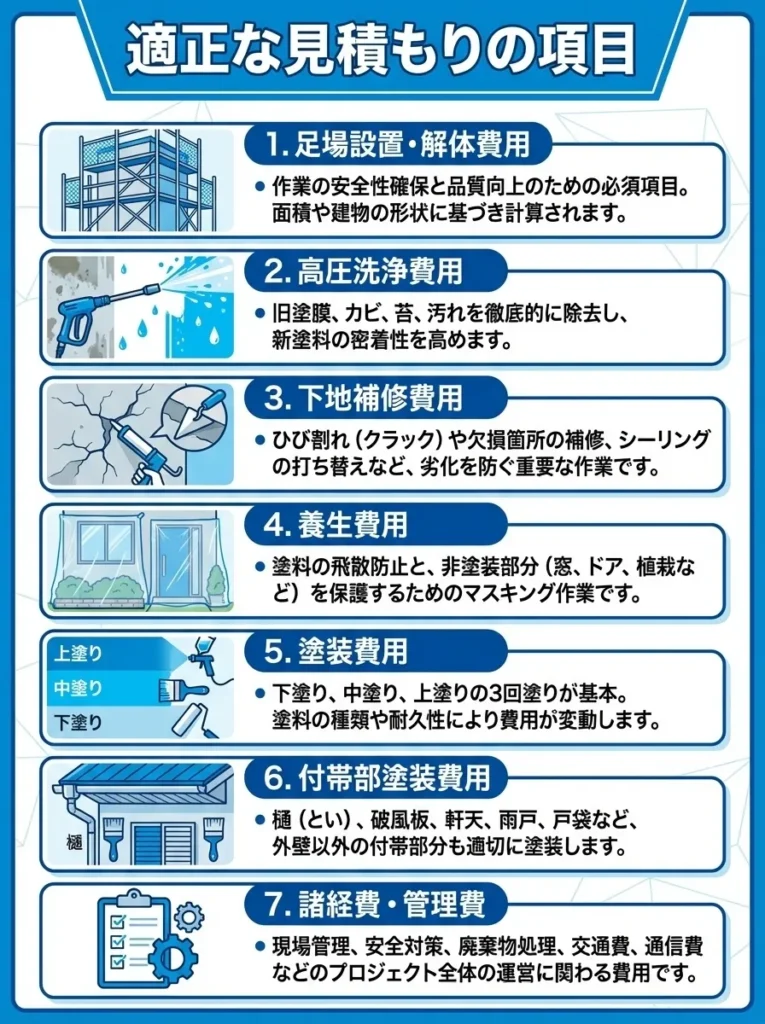 適正な見積もりの項目