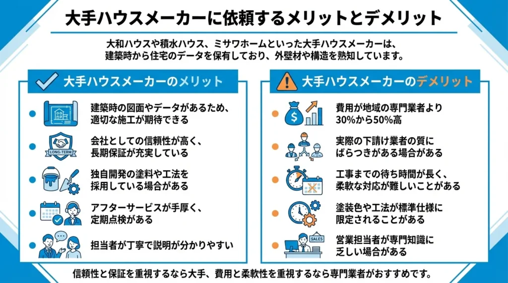 大手ハウスメーカーに依頼するメリットとデメリット