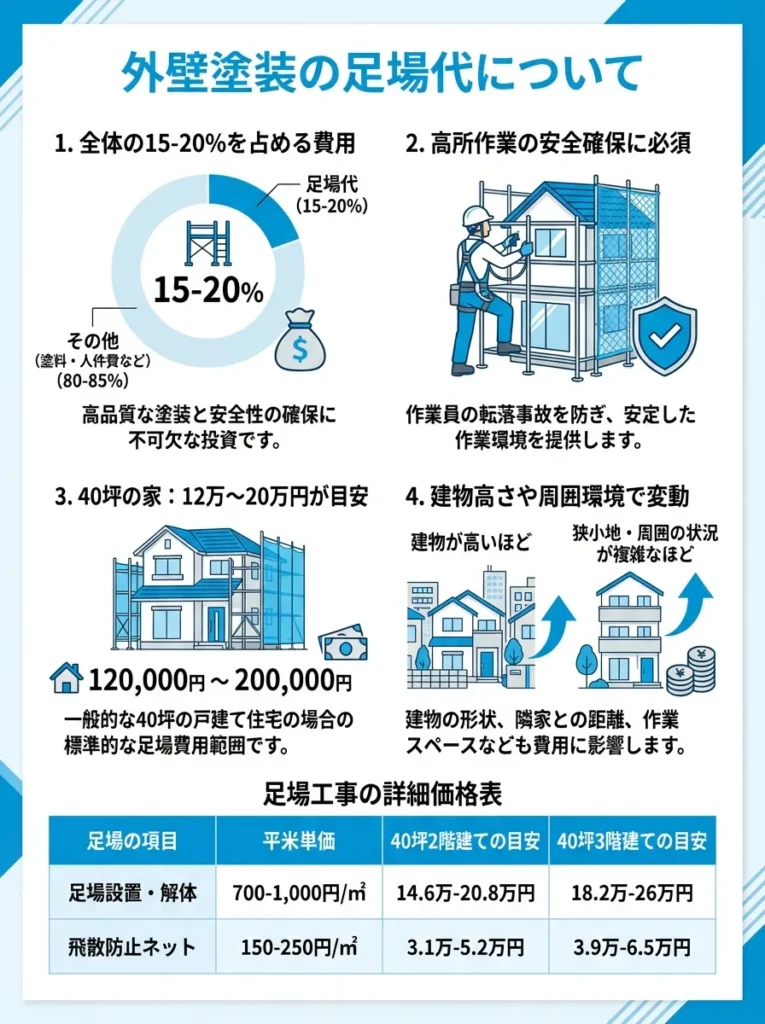 足場代の詳細と設置面積の計算式