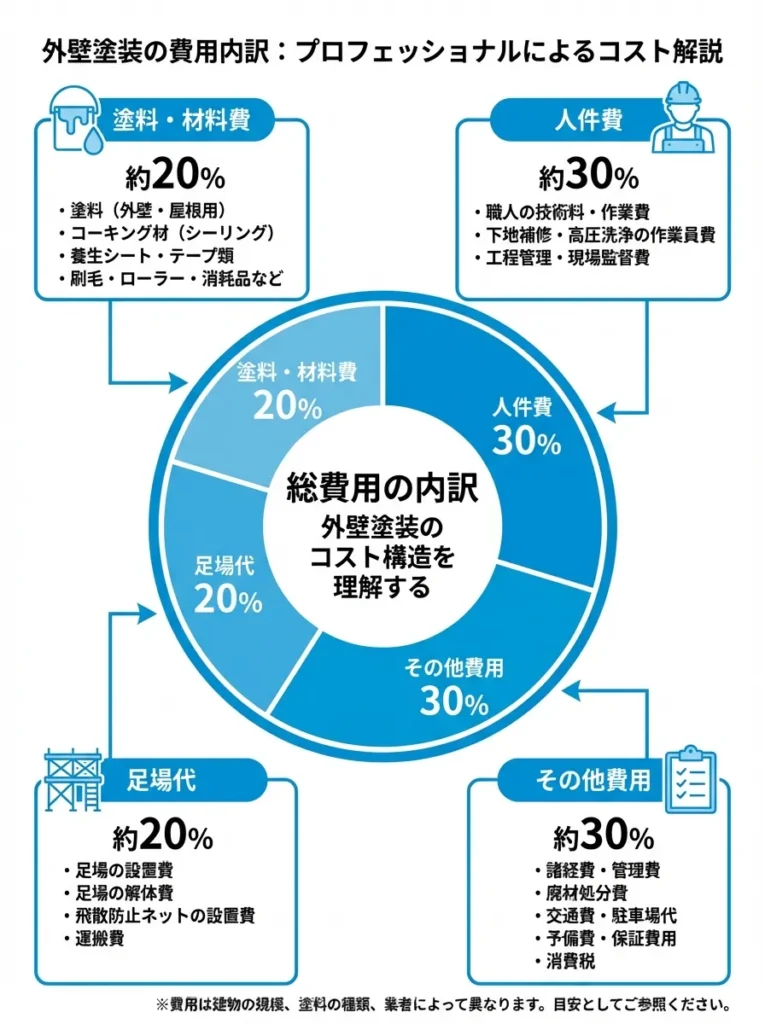 外壁塗装費用の構成比率