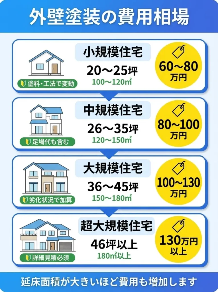 一般的な外壁塗装の費用相場