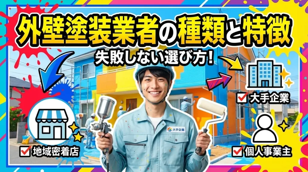 外壁塗装業者の種類とそれぞれの特徴