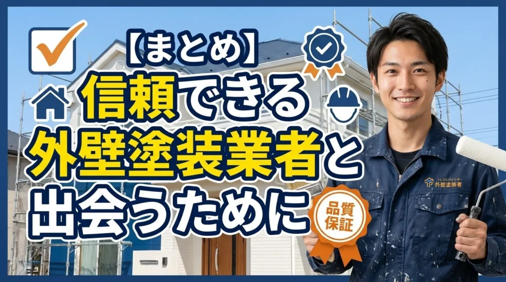 まとめ：信頼できる外壁塗装業者と出会うために