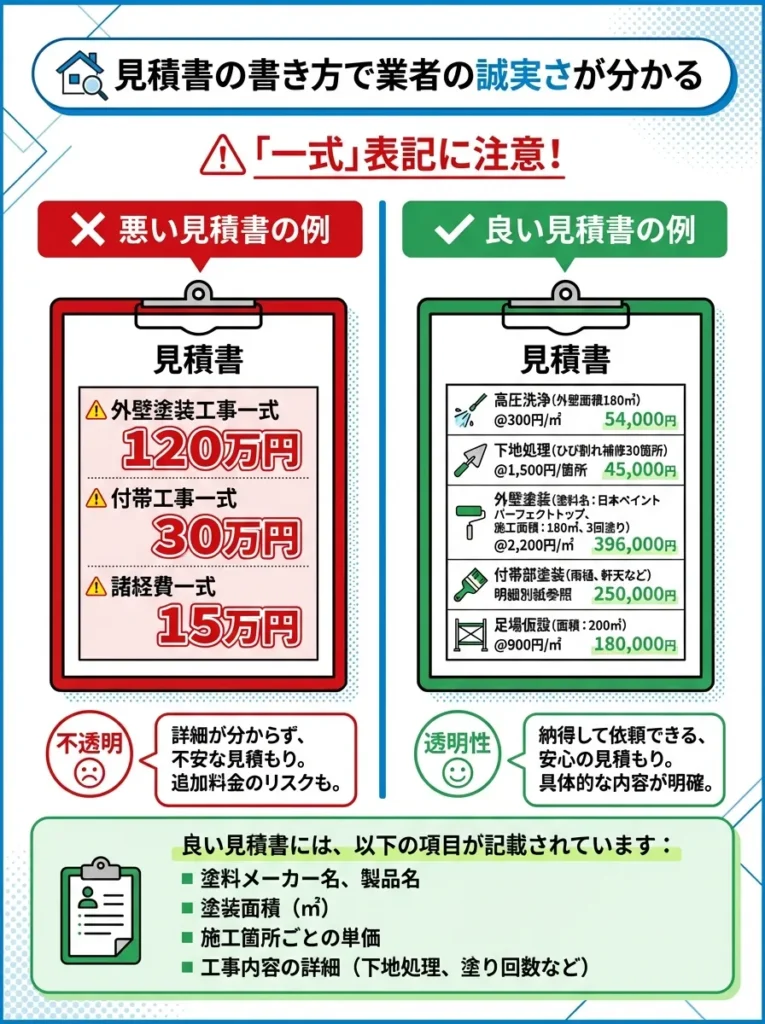3. 見積書の透明性と詳細さをチェックする