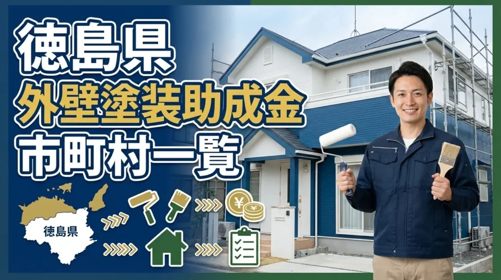 【2025年度最新版】徳島県内で外壁塗装助成金が利用できる市町村一覧