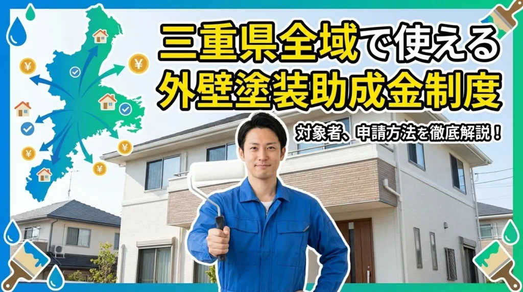 【2025年最新】三重県全域で使える外壁塗装助成金制度